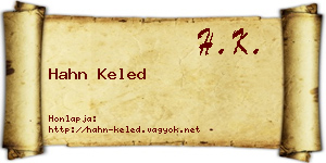 Hahn Keled névjegykártya